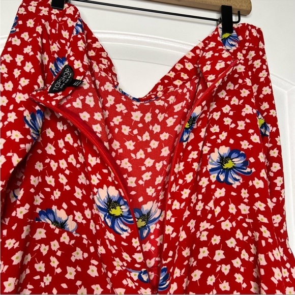 Topshop Bardot Off Shoulder Floral Ruffle Dress size 10 - Picture 12 of 12